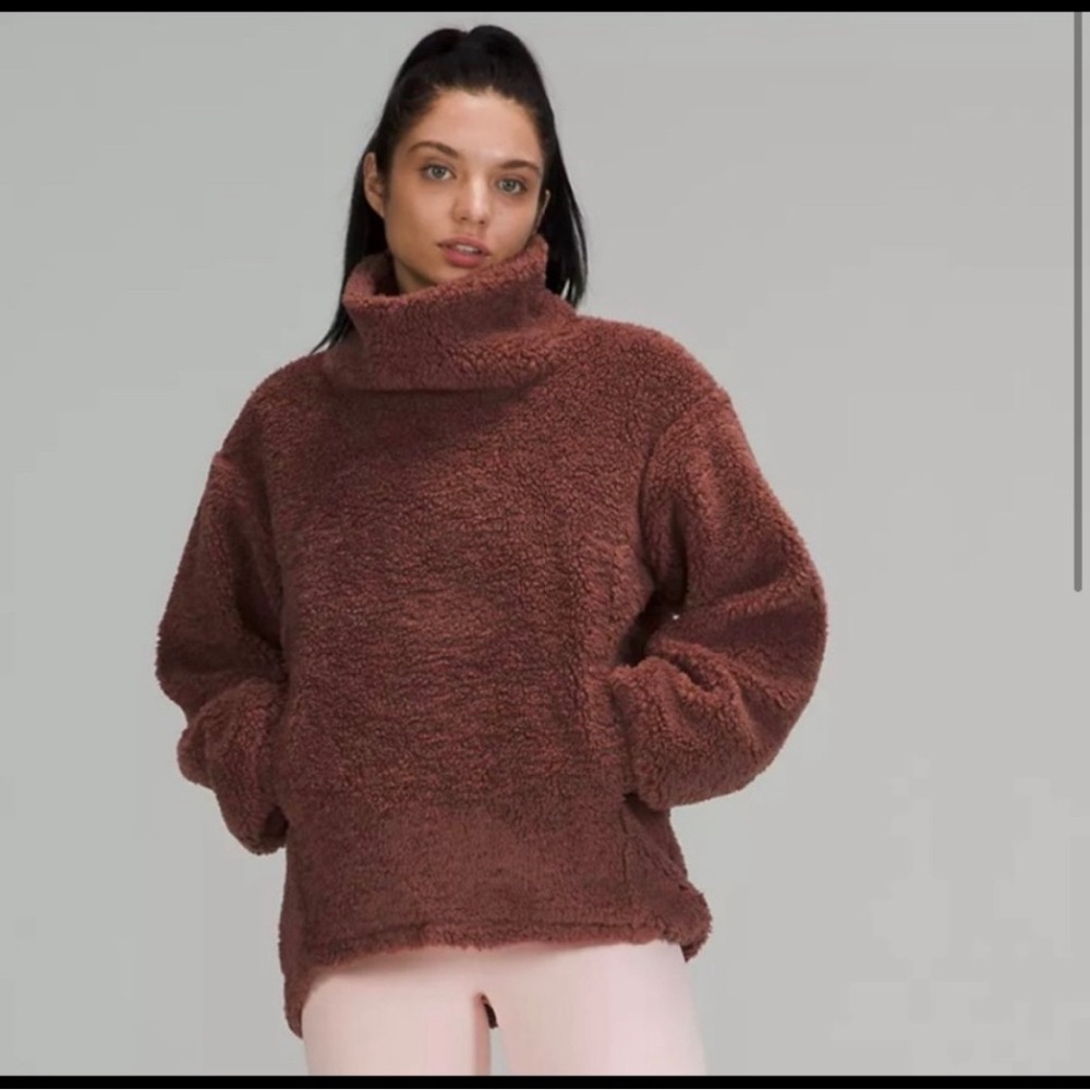 Lululemon Restore Pullover Sherpa, Smokey Topaz, Size 2